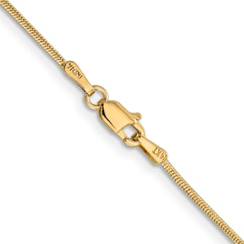 14K Yellow Gold 1.1mm Round Snake Chain Necklace