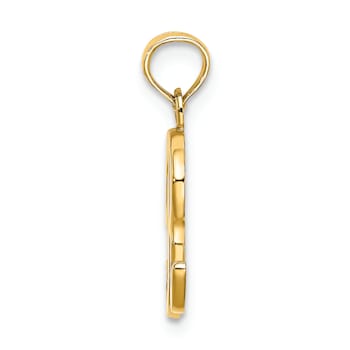 14k Yellow Gold Script Letter R Initial Pendant