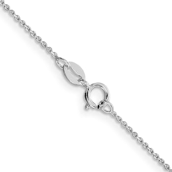 Rhodium Over Sterling Silver 1mm 8 Sided Diamond-cut Cable Chain Necklace