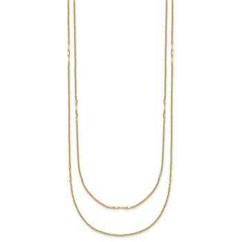 14K Yellow Gold Polished 2-Strand Twist Bar Station Necklace