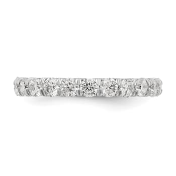 Rhodium Over 14K White Gold Lab Grown Diamond SI+, H+, Eternity Band