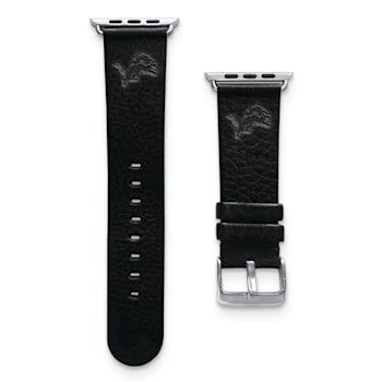 Gametime Detroit Lions Leather Band fits Apple Watch (38/40mm M/L
Black). Watch not included.