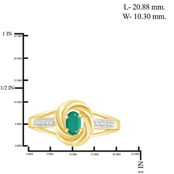 Green Emerald 14K Gold Over Sterling Silver Ring 0.33ctw