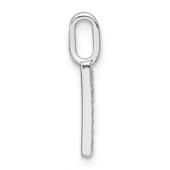 14K White Gold Diamond Lower Case Letter R Initial Pendant