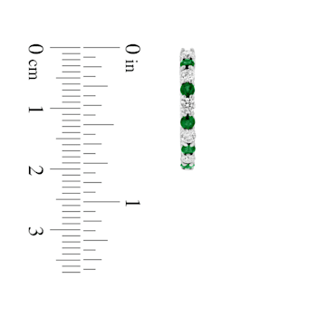 1.35ctw Emerald and Diamond Hoop Earrings in 14k White Gold
