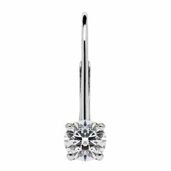 White Cubic Zirconia 14k White Gold Earrings With Velvet Gift Box 0.50ctw
