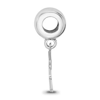 Rhodium Over Sterling Silver LogoArt Zeta Tau Alpha Vertical Letters Bead