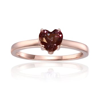 Blue Lab Created Alexandrite Heart Shape Ring 14K Rose Gold Over
Sterling Silver Solitaire Ring