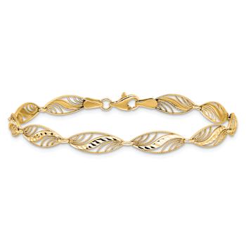 10k Yellow Gold 6mm Filigree Diamond-Cut Bracelet