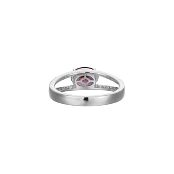 Purple And White Cubic Zirconia Platinum Over Sterling Silver Ring 2.41ctw