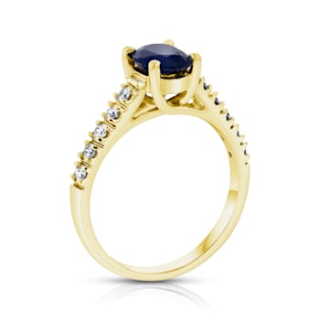1.60ctw Sapphire and Diamond Ring in 14k Yellow Gold