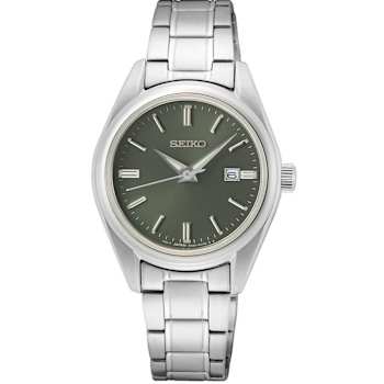 Seiko Women's Essential Quartz Green Dial Stainless Steel Watch