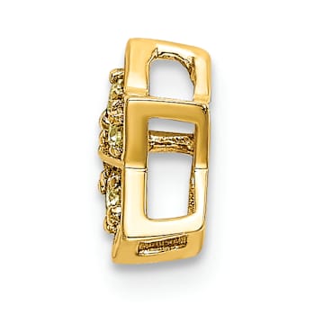 14k Yellow Gold Yellow Sapphire Star Chain Slide Pendant