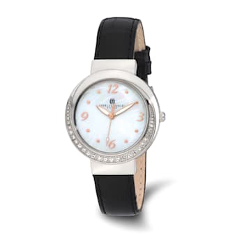Charles Hubert Ladies Stainless Steel Leather Band 38mm Watch