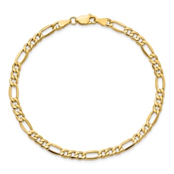 14k Yellow Gold 4.2mm Figaro Link Bracelet, 7 Inches