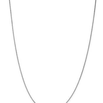 Rhodium Over 14k White Gold 1.05mm Solid Box 22 Inch Chain