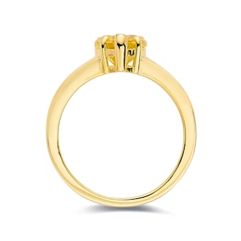 Heart Shape Lab Created Yellow Sapphire 18K Yellow Gold Over Sterling
Silver Solitaire Ring