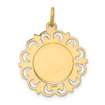 14k Yellow Gold Satin Our Lady Of The Assumption Medal Pendant