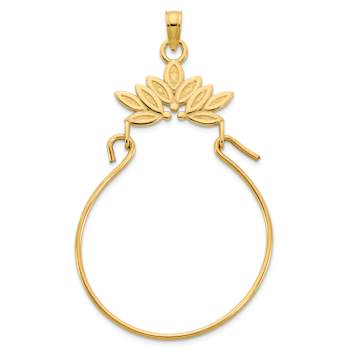 14K Yellow Gold Fancy Charm Holder Pendant