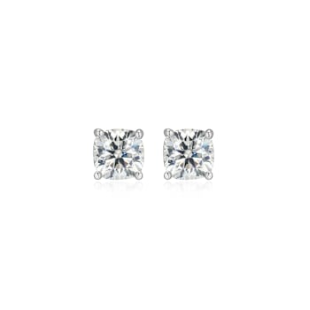 Square Cushion Cut Moissanite Platineve Stud Earrings 0.66ctw DEW
