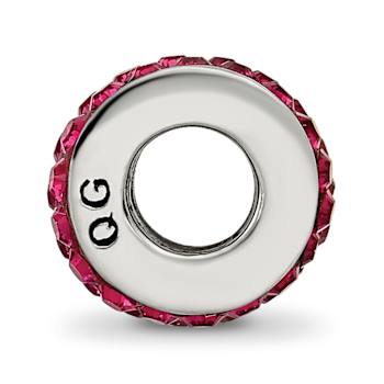 Sterling Silver Reflections Maroon Double Row Preciosa Crystal Bead
