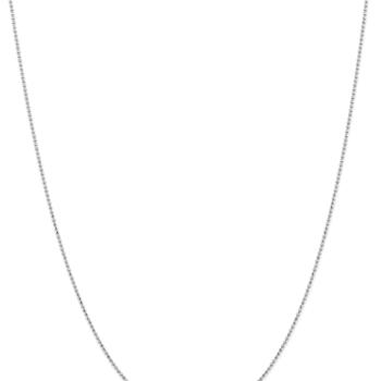 14k White Gold 1.2mm Diamond-Cut Beaded Pendant Chain 14 Inches
