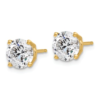 14K Yellow Gold Certified Lab Grown Diamond 3ct. VS/SI GH+, 4-Prong Earrings