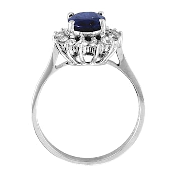 1.75ctw Sapphire and Diamond Ring in 14k White Gold