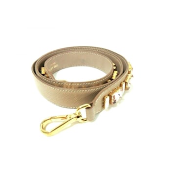 Prada Leather Saffiano Crystal Women's Blush Pink Handbag Strap