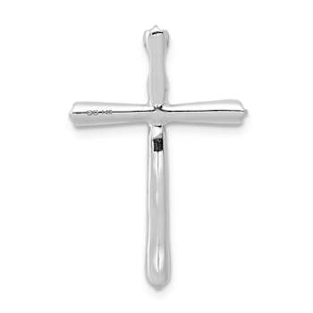 Rhodium Over 14k White Gold Diamond Cross Chain Slide Pendant