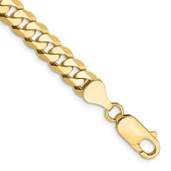 10k Yellow Gold 6.25mm Flat Beveled Curb Link Bracelet