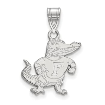 Rhodium Over Sterling Silver LogoArt University of Florida Medium Pendant