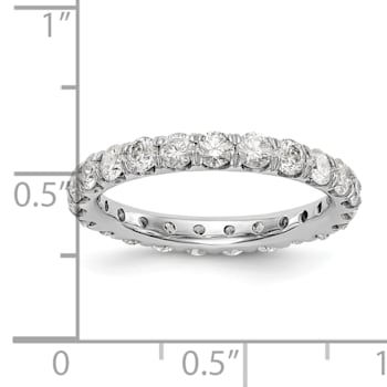 Rhodium Over 14K White Gold Lab Grown Diamond SI+, H+, Eternity Band