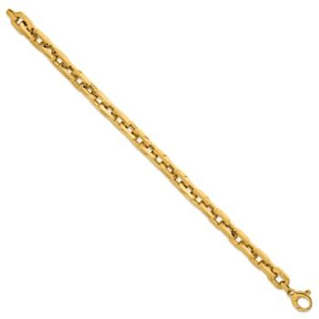 14K Yellow Gold 8.7mm Fancy Link 9 Inch Bracelet