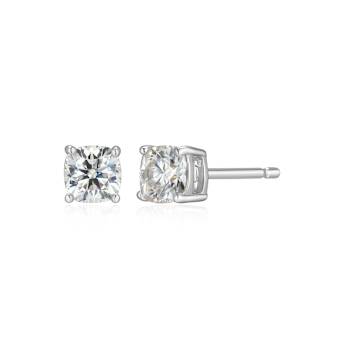 Square Cushion Cut Moissanite Platineve Stud Earrings 0.66ctw DEW