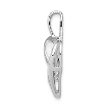 Rhodium Over 14k White Gold Diamond Heart Pendant