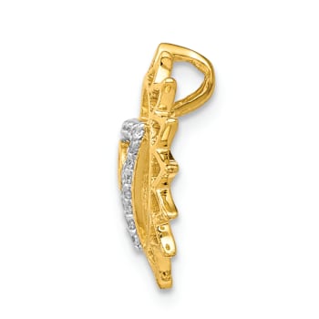 14k Yellow Gold and Rhodium Over 14k Yellow Gold Diamond
Vishuddha/Throat Chakra Chain Slide Pendant