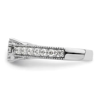 Rhodium Over 14K White Gold Lab Grown Diamond VS/SI GH, Cluster Ring 0.991ctw