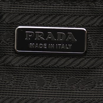 Prada Black Tessuto Nylon Pouch Prada Logo Wristlet Clutch Bag