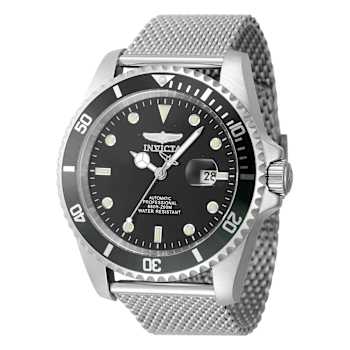 Invicta Men's Pro Diver 47mm Black Bezel Stainless Steel Mesh Band
Automatic Watch