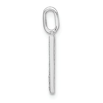 14K White Gold Diamond Lower Case Letter Y Initial Pendant