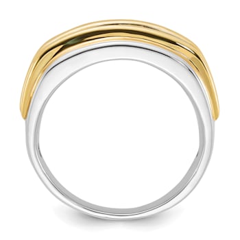 10K Two-tone Yellow and White Gold Lab Grown Diamond Men's Band
