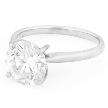 Lab-Grown Diamond Solitaire Ring In 14K White Gold 3.00ct