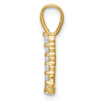 14K Yellow Gold Lab Grown Diamond Letter L Initial Pendant