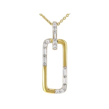 Elegant Lab-Grown Diamond Slide Pendant Necklace In 14K Gold Over
Sterling Silver