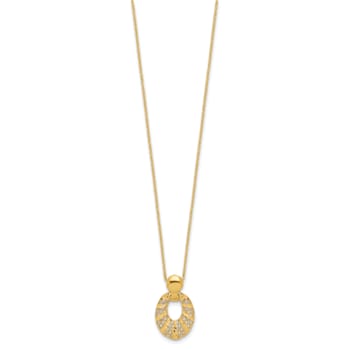 14K Yellow Gold Polished Diamond-cut 16-inch with 2.25-inch Extension Necklace