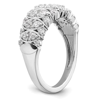 Rhodium Over 14K White Gold Diamond Band 0.76ctw