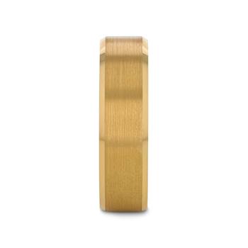 HONOR Gold-Plated Tungsten Beveled Polished Edges Flat Ring with Brushed
Center 6mm