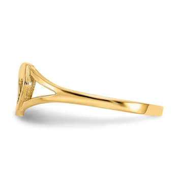 14K Yellow Gold Heart Baby Ring
