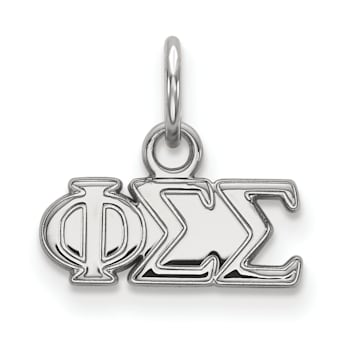Rhodium Over Sterling Silver LogoArt Phi Sigma Sigma Extra Small Pendant